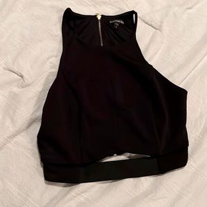 Express Crop Top Zipper Back Keyhole Detail
